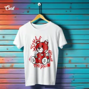 colorful-teddy-printed-white-t-shirt