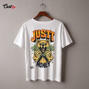 Bear JUSTT MONEY Streetwear Graphic T-shirt
